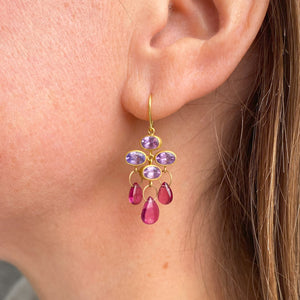 Mallary Marks Tourmaline and Sapphire Trapeze Earrings | Quadrum Gallery