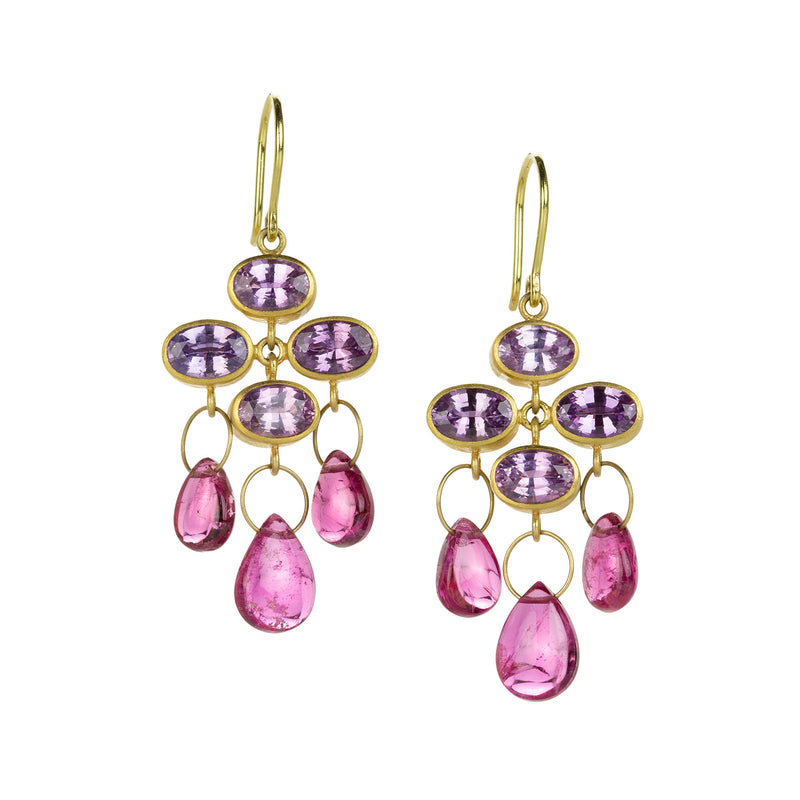 Mallary Marks Tourmaline and Sapphire Trapeze Earrings | Quadrum Gallery