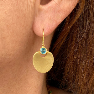Mallary Marks Lily Pad Blue Zircon Earrings | Quadrum Gallery