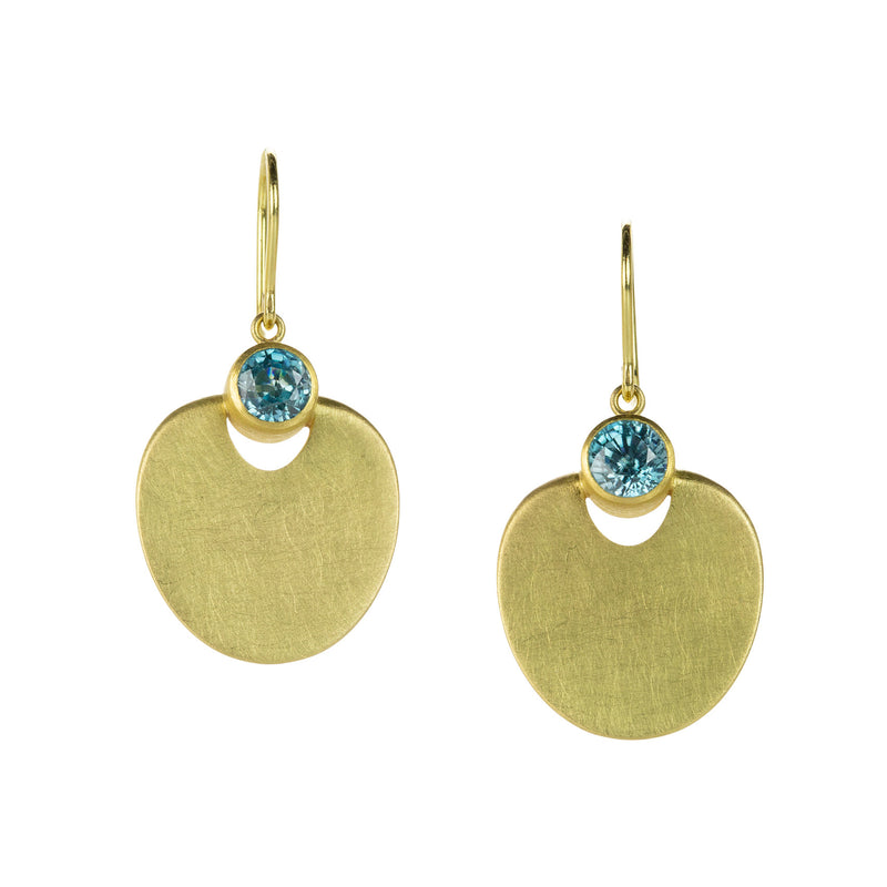 Mallary Marks Lily Pad Blue Zircon Earrings | Quadrum Gallery