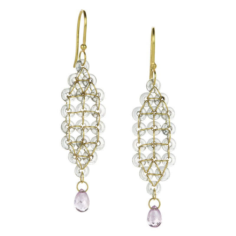 Mallary Marks Aquamarine and Sapphire Moroccan Lattice Earrings | Quadrum Gallery