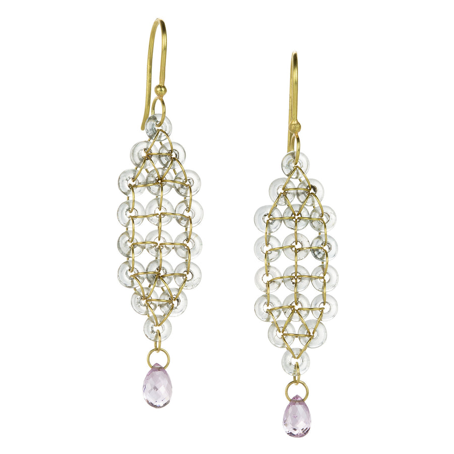 Mallary Marks Aquamarine and Sapphire Moroccan Lattice Earrings | Quadrum Gallery