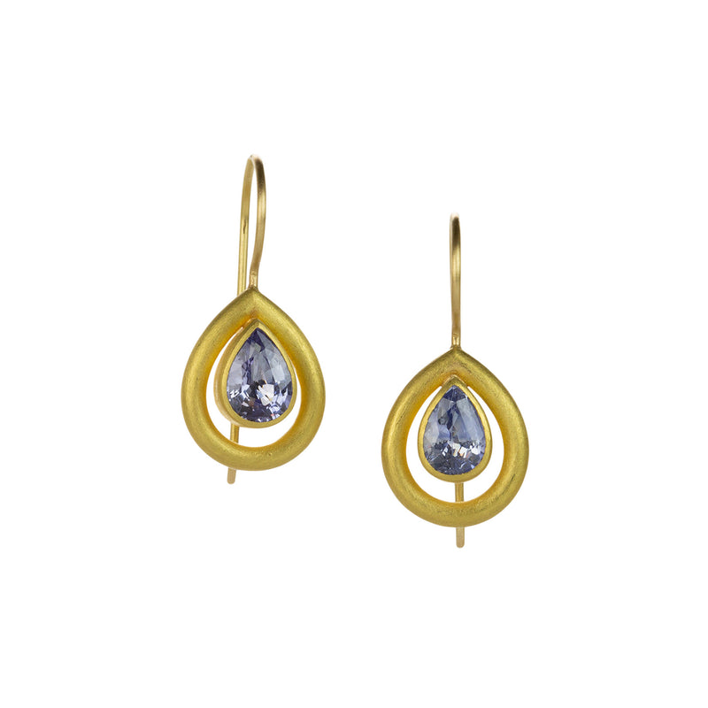 Mallary Marks Light Blue Sapphire Halo Earrings | Quadrum Gallery