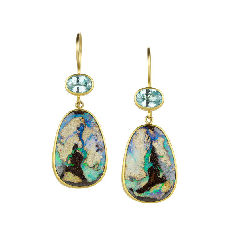 Mallary Marks Blue Zircon and Yowah Opal Bon Bon Earrings | Quadrum Gallery