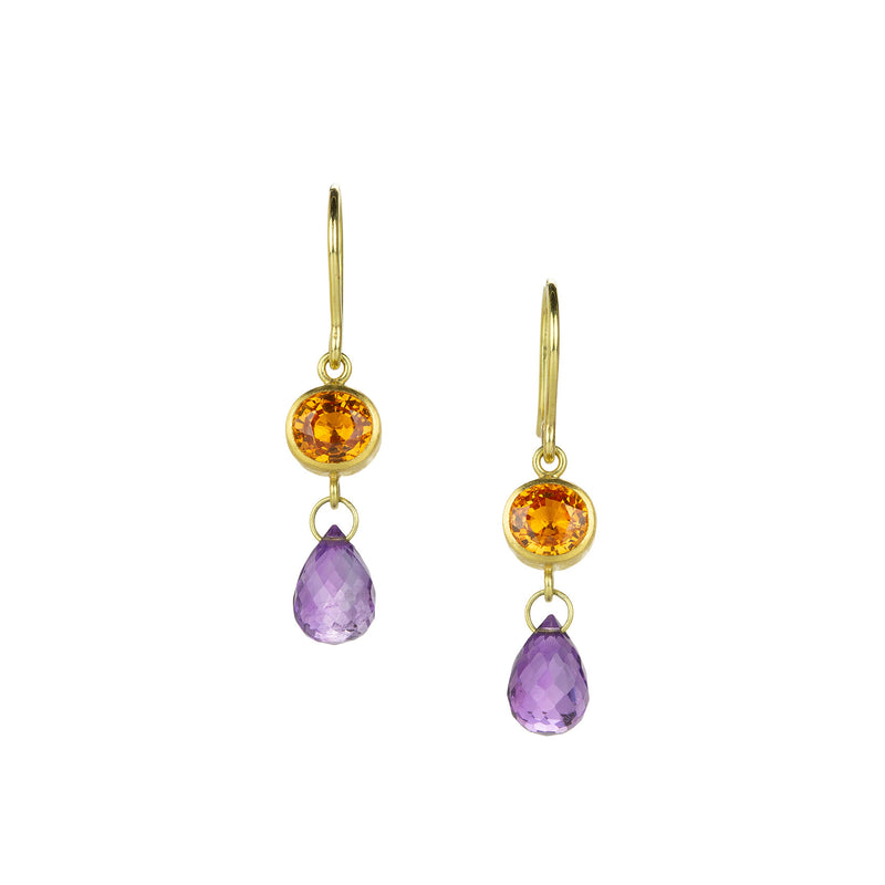 Mallary Marks Orange Sapphire and Amethyst Apple & Eve Earrings | Quadrum Gallery
