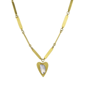 Mallary Marks Bamboo Chain with Sapphire Heart Pendant | Quadrum Gallery