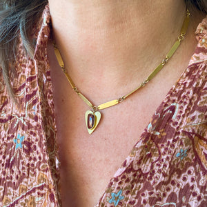 Mallary Marks Bamboo Chain with Sapphire Heart Pendant | Quadrum Gallery