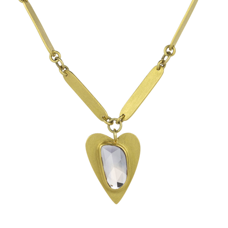 Mallary Marks Bamboo Chain with Sapphire Heart Pendant | Quadrum Gallery