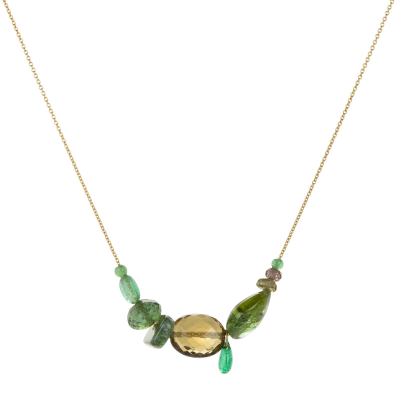 Mallary Marks Brown and Green Collage Necklace | Quadrum Gallery