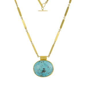 Mallary Marks Bamboo Chain with Turquoise Pendant  | Quadrum Gallery