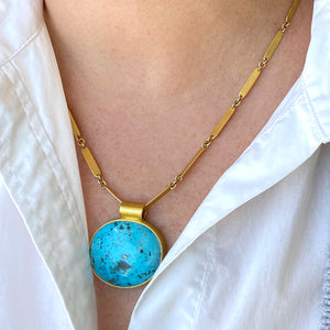 Mallary Marks Bamboo Chain with Turquoise Pendant  | Quadrum Gallery