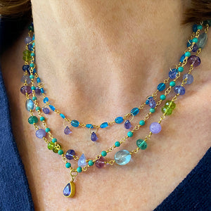 Mallary Marks Turquoise and Sapphire Spun Sugar Necklace | Quadrum Gallery