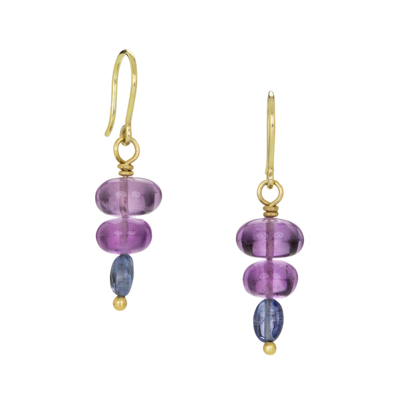 Mallary Marks Amethyst and Dark Aquamarine Spun Sugar Earrings | Quadrum Gallery