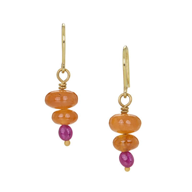 Mallary Marks Ruby and Mandarin Garnet Spun Sugar Earrings | Quadrum Gallery