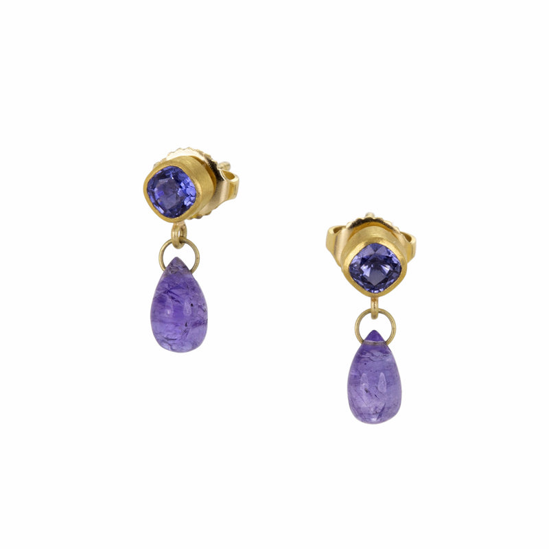Mallary Marks Blue Sapphire and Tanzanite Apple & Eve Earrings | Quadrum Gallery