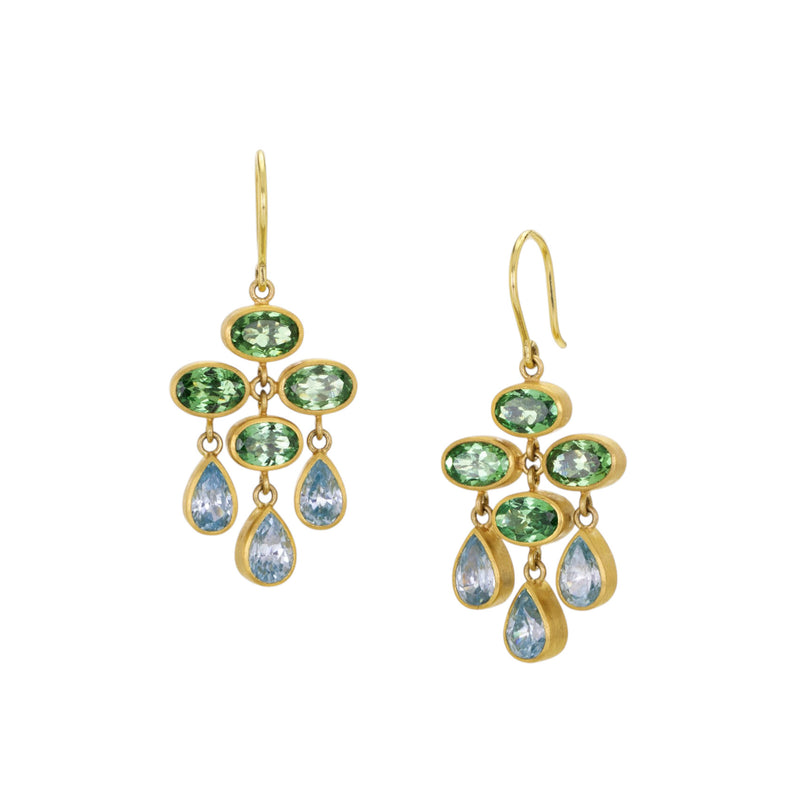 Mallary Marks Tsavorite and Zircon Trapeze Earrings | Quadrum Gallery