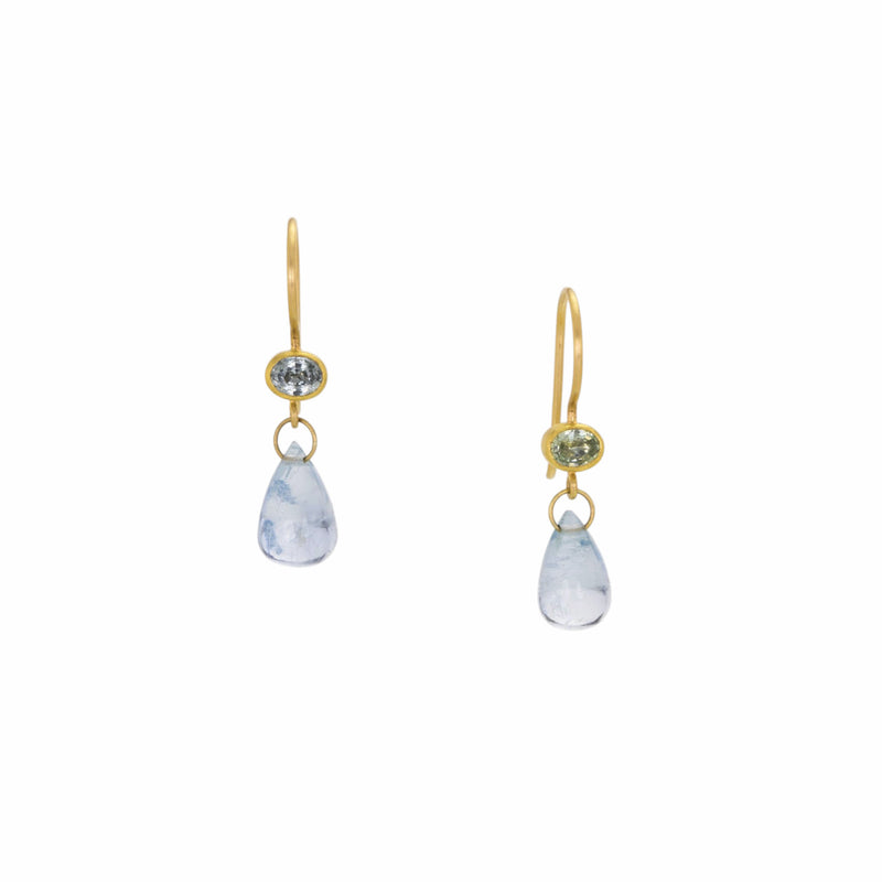 Mallary Marks Oval Sapphire and Aquamarine Apple & Eve Earrings | Quadrum Gallery