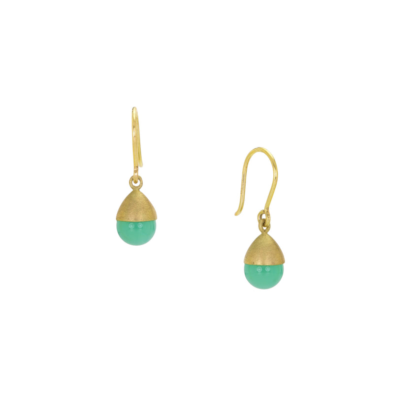 Mallary Marks Small Chrysoprase Buoy Drop Earrings | Quadrum Gallery