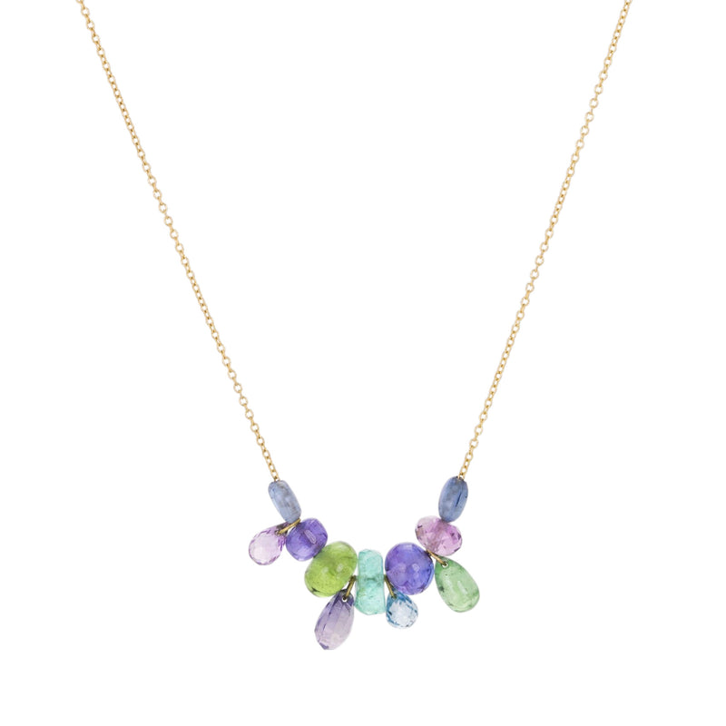 Mallary Marks Green and Purple Gemstone Collage Necklace | Quadrum Gallery