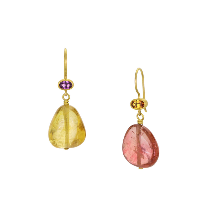 Mallary Marks Mismatched Sapphire Apple & Eve Earrings | Quadrum Gallery