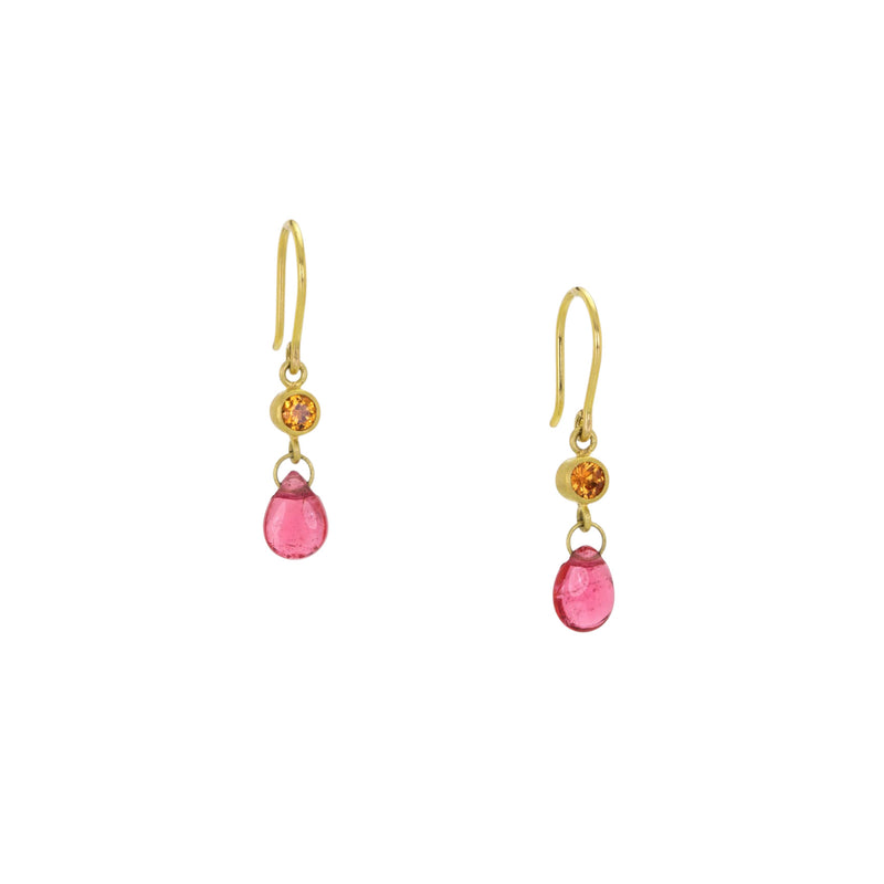 Mallary Marks Sapphire and Rubellite Apple & Eve Drop Earrings | Quadrum Gallery