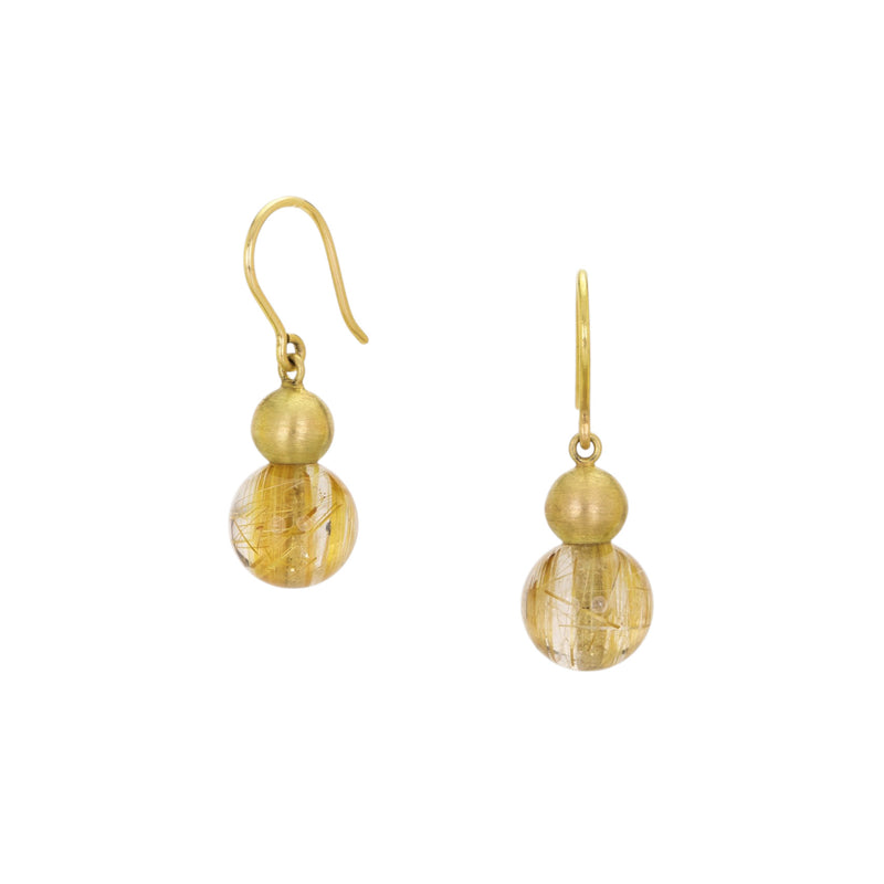 Mallary Marks 18k Rutilated Quartz Buoy Drop Earrings | Quadrum Gallery