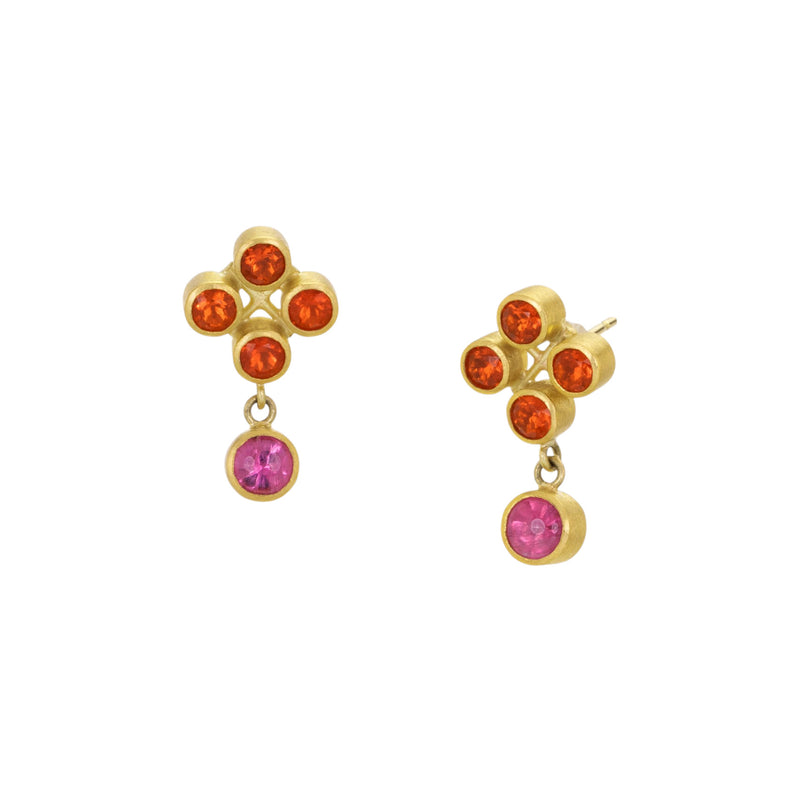 Mallary Marks Fire Opal and Tourmaline Highwire Earrings | Quadrum Gallery