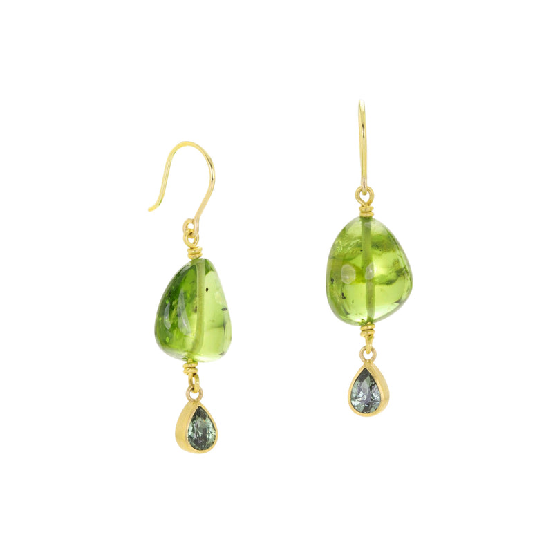 Mallary Marks Peridot and Moss Sapphire Apple & Eve Earrings | Quadrum Gallery