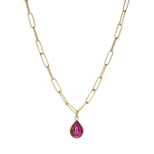 Maria Beaulieu Teardrop Ruby Cabochon Pendant (Pendant Only) | Quadrum Gallery