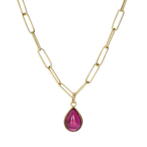 Maria Beaulieu Teardrop Ruby Cabochon Pendant (Pendant Only) | Quadrum Gallery