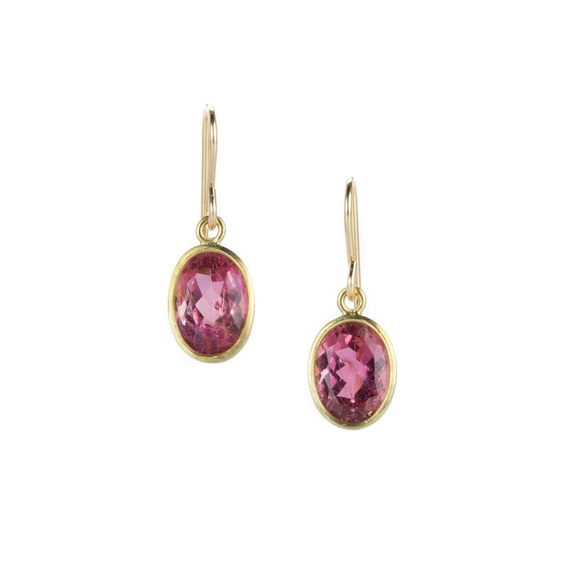 Maria Beaulieu Oval Rubellite Tourmaline Drop Earrings | Quadrum Gallery