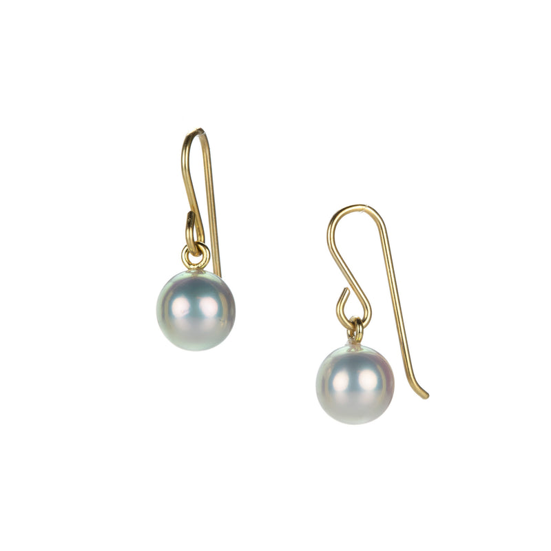 Maria Beaulieu Round Metallic White Freshwater Pearl Earrings | Quadrum Gallery