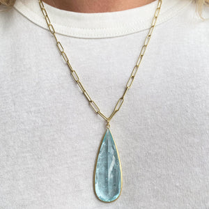 Maria Beaulieu Faceted Pear Aquamarine Pendant (Pendant Only) | Quadrum Gallery