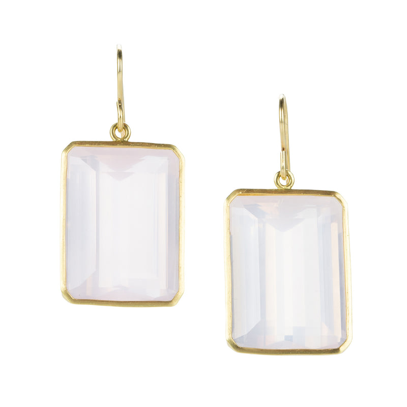 Maria Beaulieu Emerald Cut Rose Quartz Drop Earrings | Quadrum Gallery