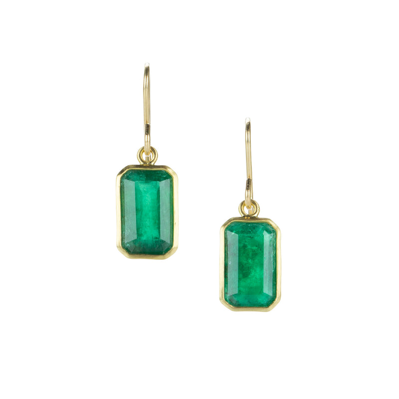 Maria Beaulieu Emerald Cut Emerald Drop Earrings | Quadrum Gallery