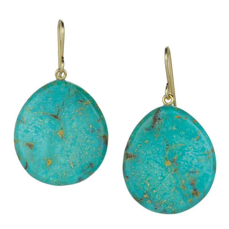 Maria Beaulieu 18k Mexican Turquoise Slab Earrings | Quadrum Gallery