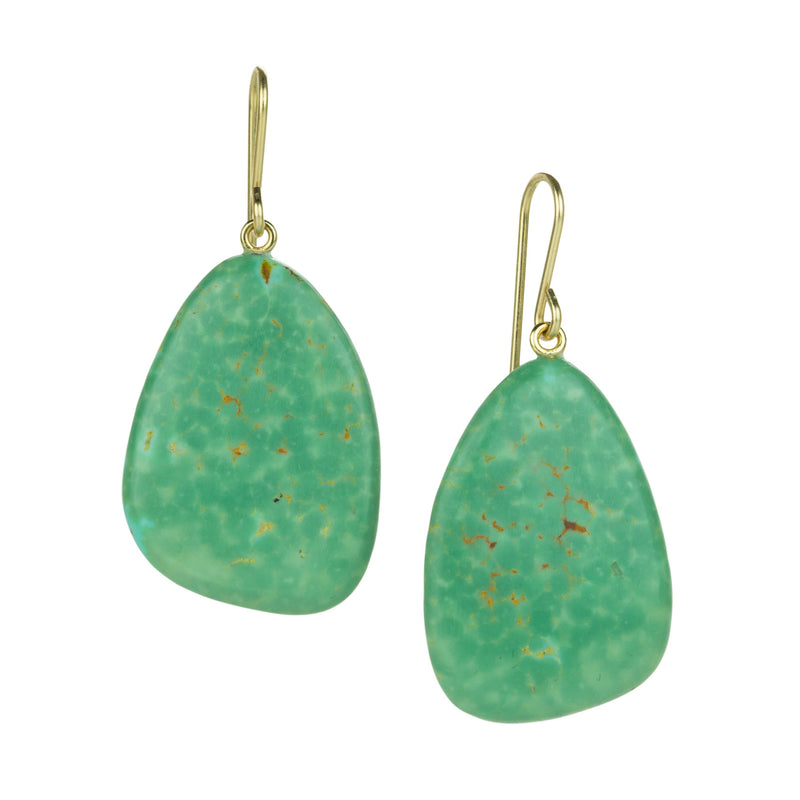 Maria Beaulieu Wing Shape Mexican Turquoise Slab Earrings | Quadrum Gallery