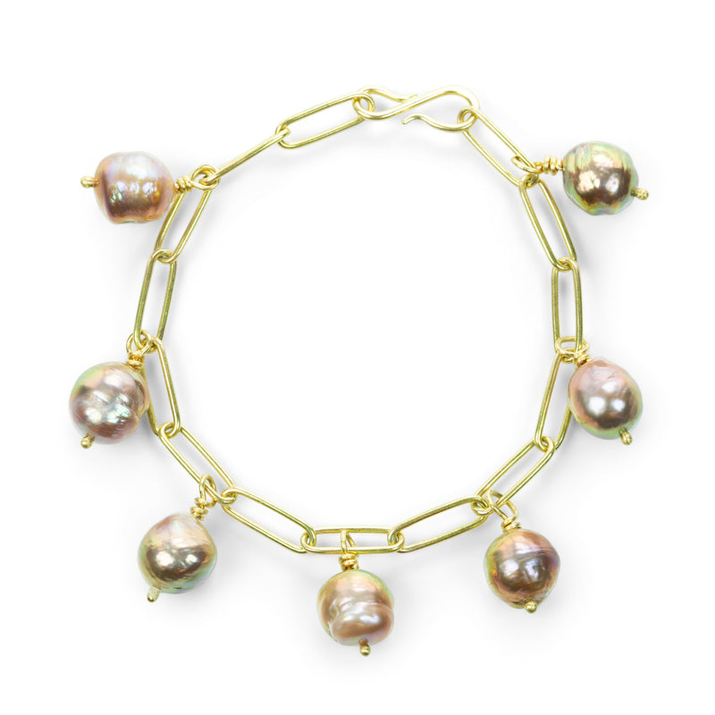 Maria Beaulieu 18k Gold Bracelet With Pink/Purple Pearls | Quadrum Gallery