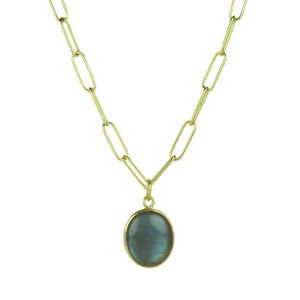 Maria Beaulieu 18k  Labradorite Cabochon Pendant (Pendant Only) | Quadrum Gallery