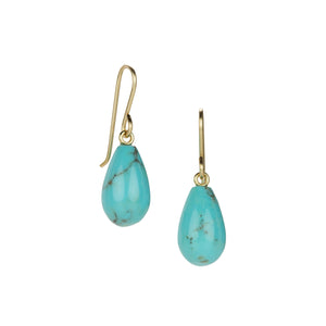 Maria Beaulieu Smooth Chinese Turquoise Drop Earrings | Quadrum Gallery