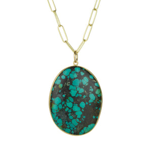 Maria Beaulieu 18k Oval Chinese Turquoise Pendant (Pendant Only) | Quadrum Gallery