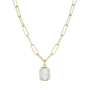 Maria Beaulieu Small Emerald Cut Moonstone Pendant (Pendant Only) | Quadrum Gallery