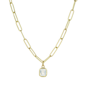 Maria Beaulieu Mini Emerald Cut Moonstone Pendant (Pendant Only)  | Quadrum Gallery