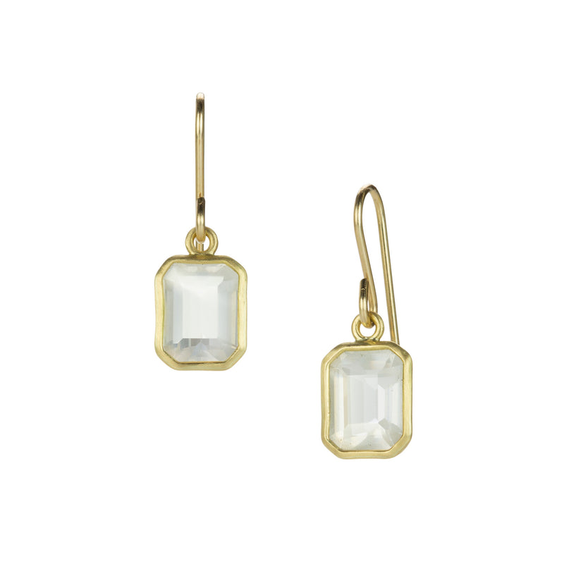 Maria Beaulieu Mini Emerald Cut Moonstone Earrings  | Quadrum Gallery