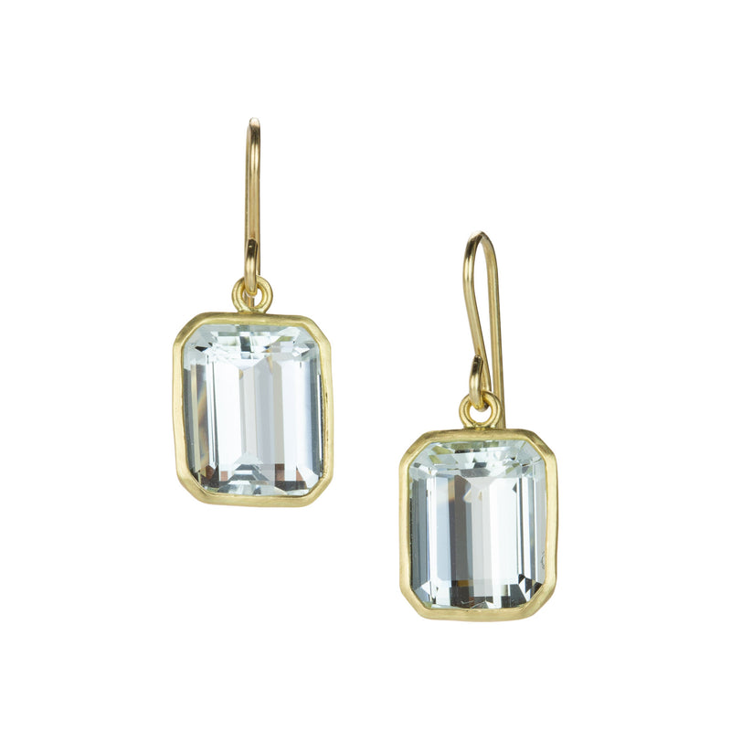 Maria Beaulieu Small Emerald Cut Aquamarine Drop Earrings | Quadrum Gallery