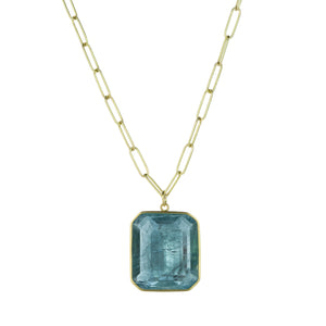 Maria Beaulieu Emerald Cut Dark Aquamarine Pendant (Pendant Only) | Quadrum Gallery