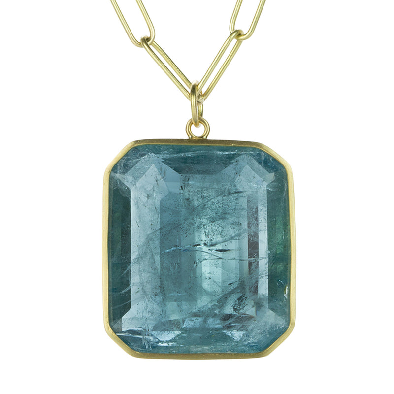 Maria Beaulieu Emerald Cut Dark Aquamarine Pendant (Pendant Only) | Quadrum Gallery