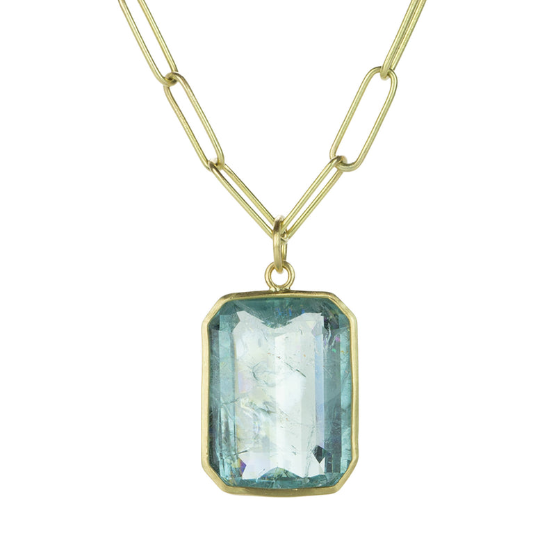 Maria Beaulieu 18k Emerald Cut Aquamarine Pendant (Pendant Only) | Quadrum Gallery