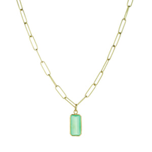 Maria Beaulieu 18k Emerald Cut Chrysoprase Pendant (Pendant Only) | Quadrum Gallery