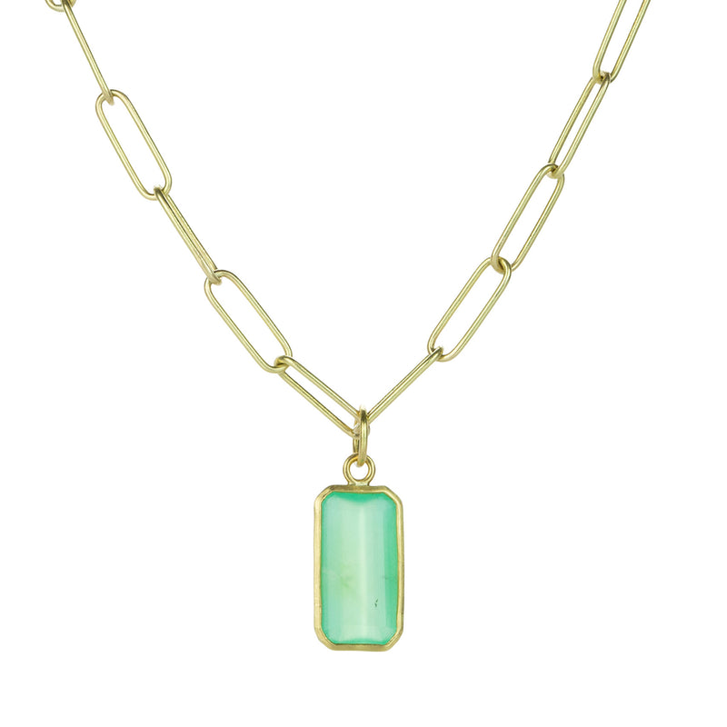 Maria Beaulieu 18k Emerald Cut Chrysoprase Pendant (Pendant Only) | Quadrum Gallery